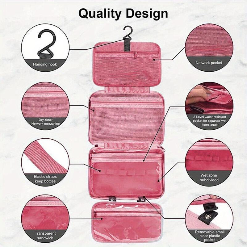 Large-Capacity Travel Toiletry Bag, 1 Count Cosmetic Bag, Wet and Dry Separation Multi-Functional Storage Bag Pencil Bat, Makeup Organizer Pouch, Beauty Products, Makeup Products Travel Essentials, Christmas Gift